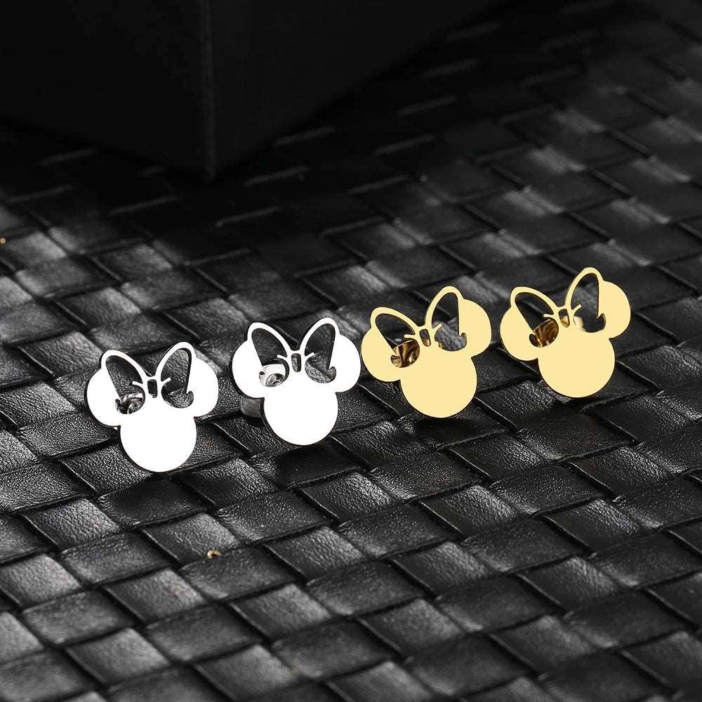 Disney's Minnie Mouse Bow Women's Stainless Steel Stud Earrings - Disney - 