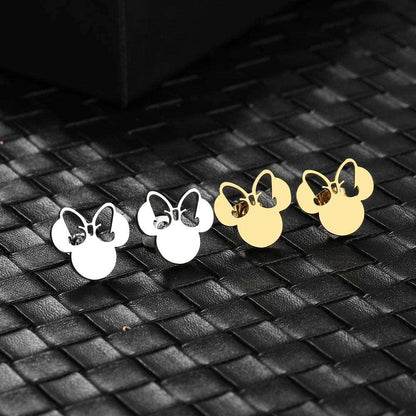 Disney's Minnie Mouse Bow Women's Stainless Steel Stud Earrings - Disney - 