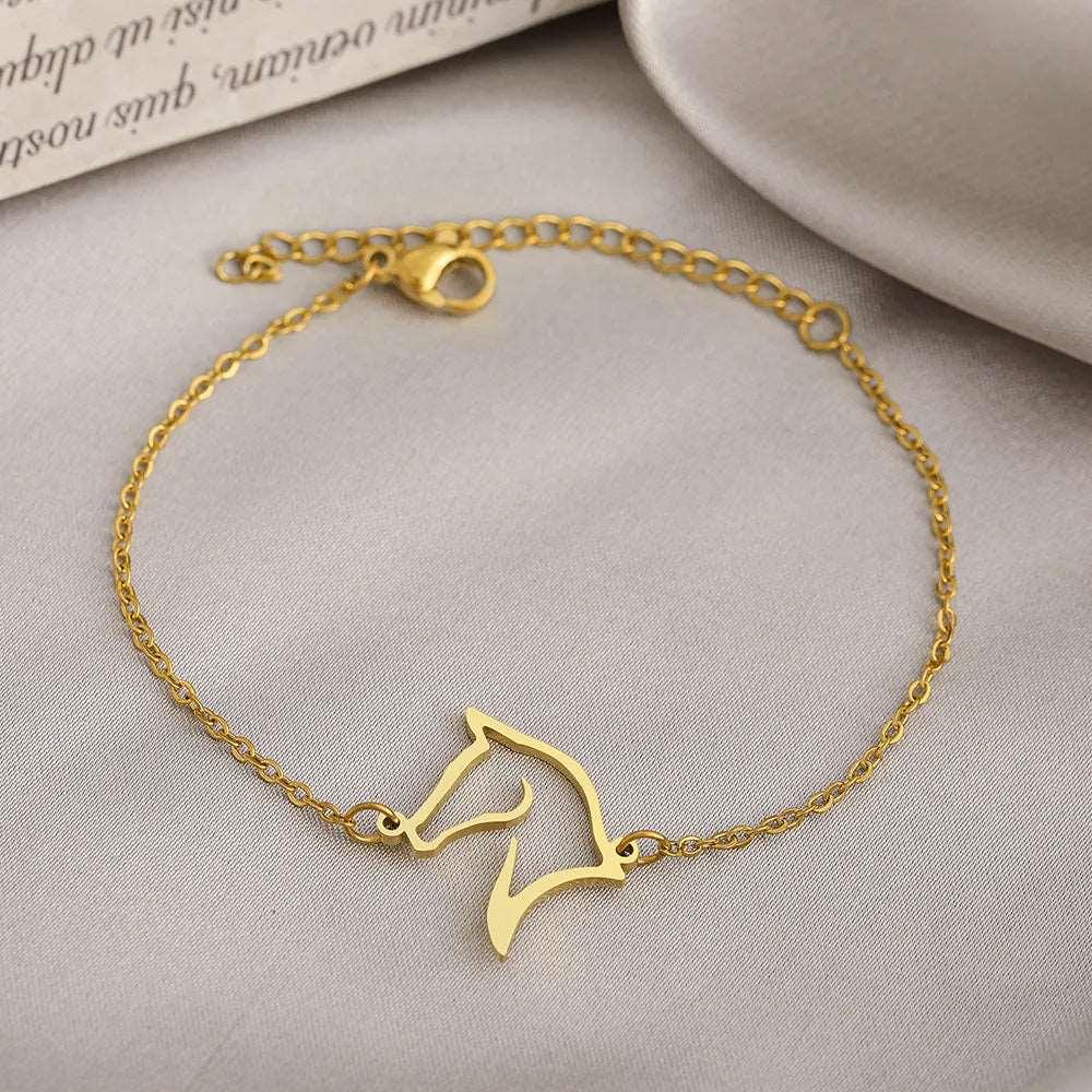 Equestrian Charm Bracelet With Intricate Horse Head Detail & Link Chain - Lovez Aqua© - 