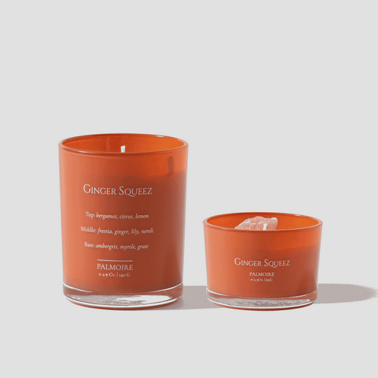"Ginger Squeez" Bergamot, Citrus & Lemon Wax Candle Set (2 Pack) - Lovez Aqua© - 