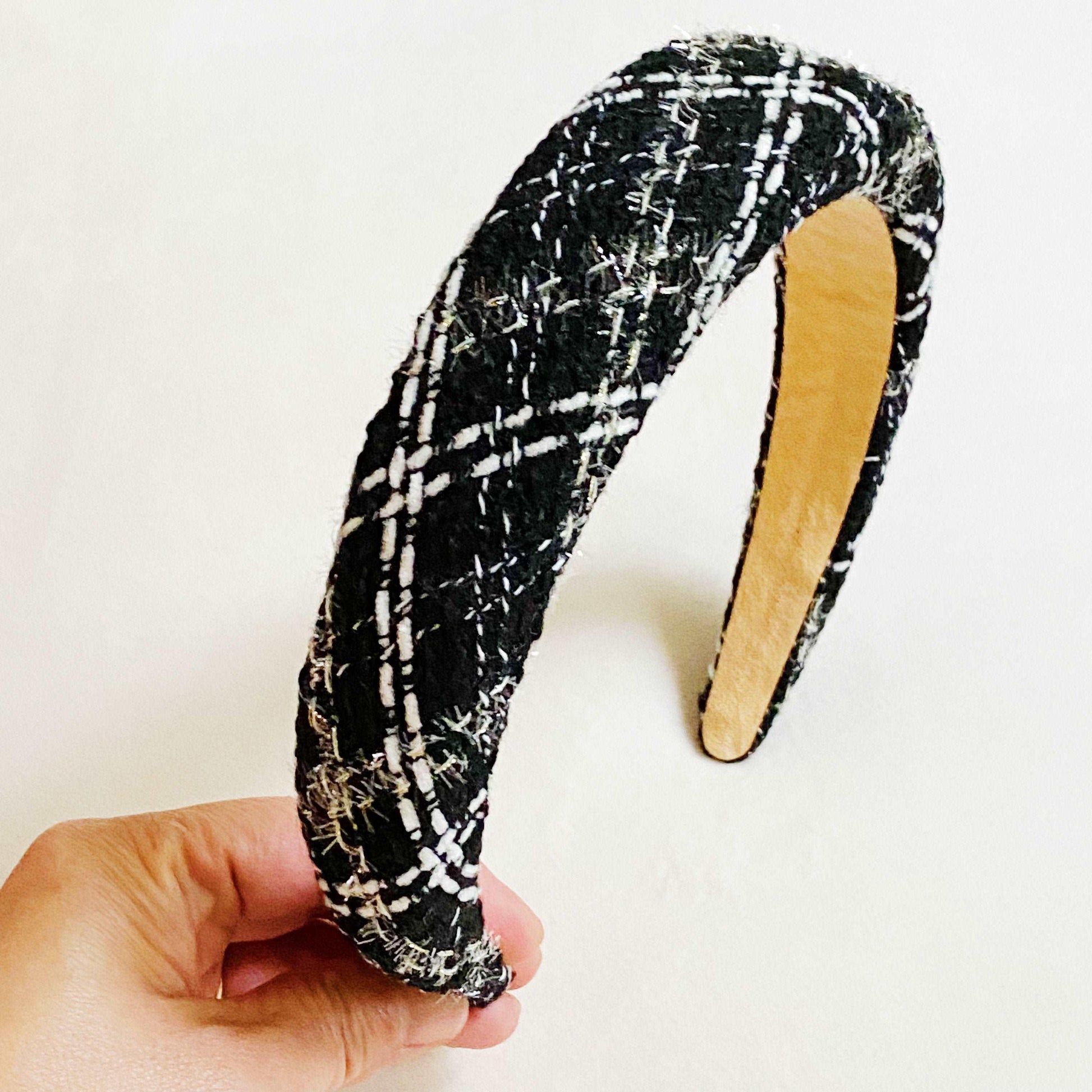 Gossip Girl Blair Waldorf Women's Black & White Plaid Embroidered Headband - Gossip Girl - Black