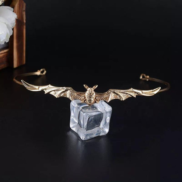 Gothic Baroque Gold or Silver-Plated Women's Bat Shaped Tiara Headpiece - Lovez Aqua© - 