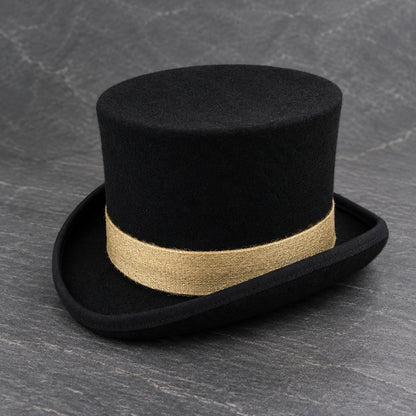 Men’s & Women’s Victorian Wool Felt Top Hat with Ribbon Band