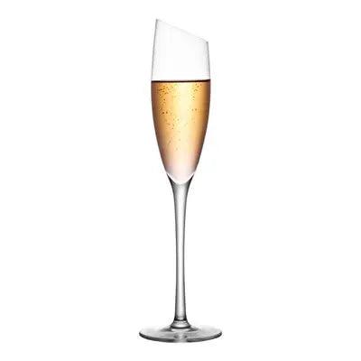 Handblown Modern Gold Trim Champagne Flute Glasses (170-330ml) - Lovez Aqua© - 11