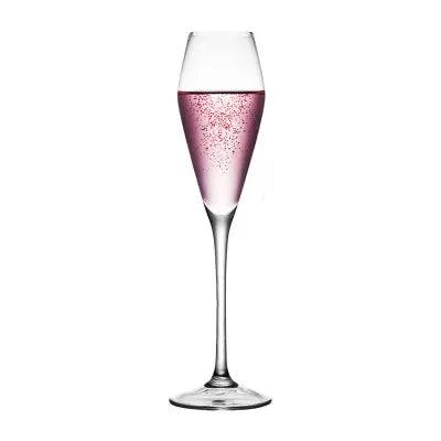 Handblown Modern Gold Trim Champagne Flute Glasses (170-330ml) - Lovez Aqua© - 10