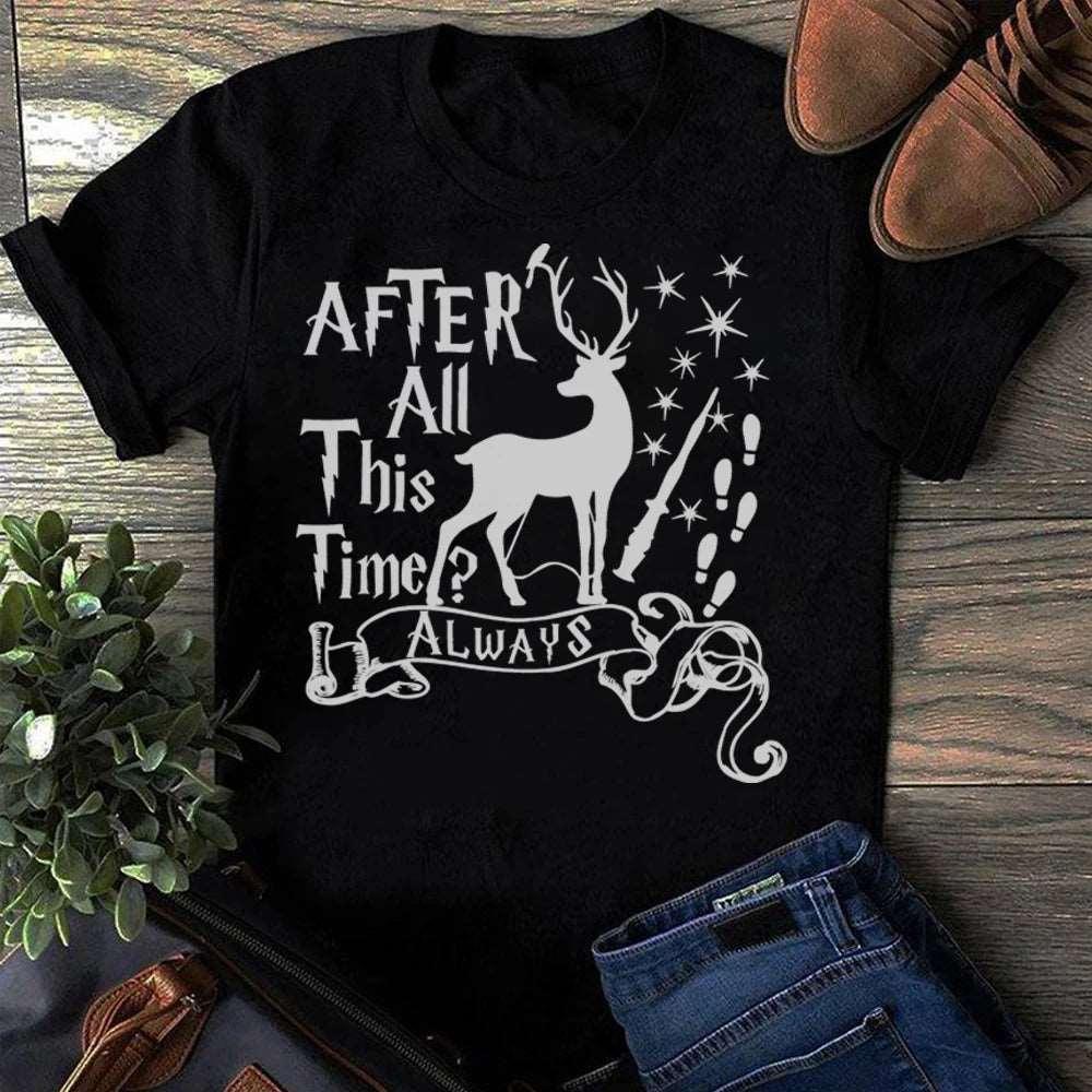 Harry Potter "After All This Time? Always" Women's Deer Patronus T-Shirt - Harry Potter - Black / S