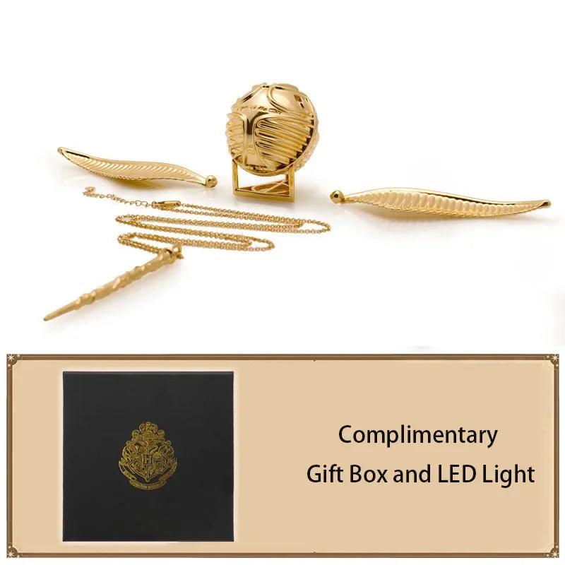 Harry Potter Golden Snitch Metal Engagement Ring Jewelry Box For Proposal - Harry Potter - Gold Wings B