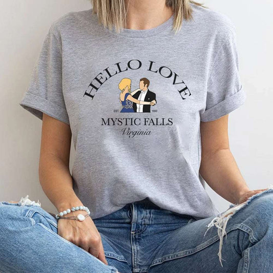 "Hello Love" Klaus Mikaelson & Caroline Forbes Vampire Diaries Women's T-Shirt - The Vampire Diaries - 