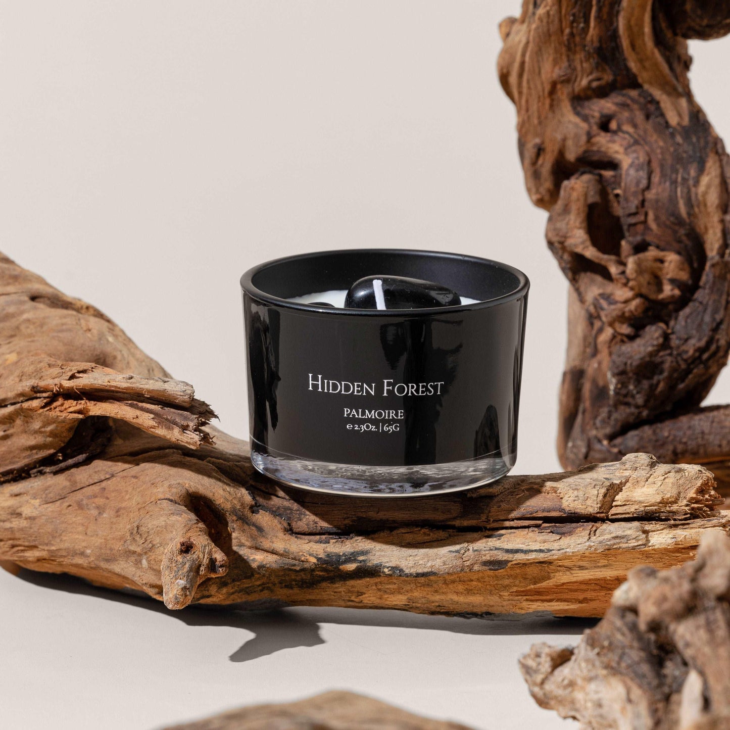 Hidden Forest Soy Wax Candle With Decorative Candle - Vanilla & Tonka Bean - Lovez Aqua© - Mini 2.3 oz/ 65 g