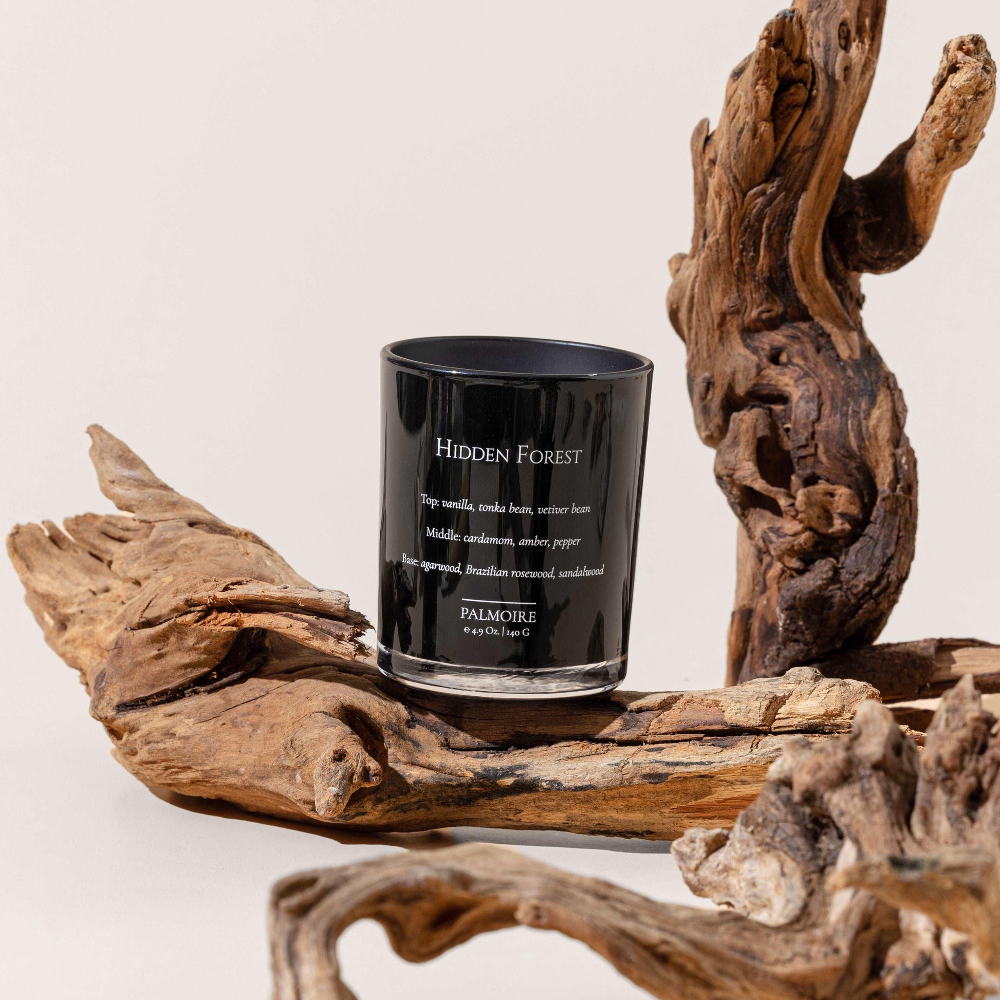 Hidden Forest Soy Wax Candle With Decorative Candle - Vanilla & Tonka Bean - Lovez Aqua© - Standard 4.9 oz/ 140 g