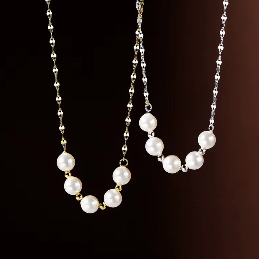 S925 Sterling Silver Women’s Vintage Pearl Necklace – Minimalist & Timeless Fine Jewelry