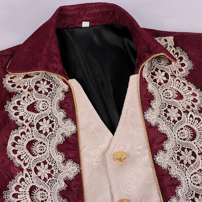 Men’s Aristocratic Renaissance Edwardian Tailcoat Jacket – Regency Brocade Frock Coat