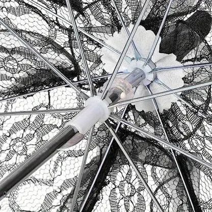 Victorian Floral Lace Parasol Women's Vintage Lolita Style Umbrella