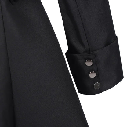 Women's Gothic Victorian Steampunk Embroidered Long Tailcoat Jacket with Lace Trim