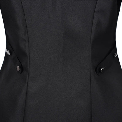 Women's Gothic Victorian Steampunk Embroidered Long Tailcoat Jacket with Lace Trim