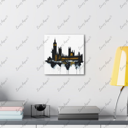 London Ben Big & Houses of Parliament Watercolor Painting Art Print - Lovez Aqua© - Lovez Aqua© - 