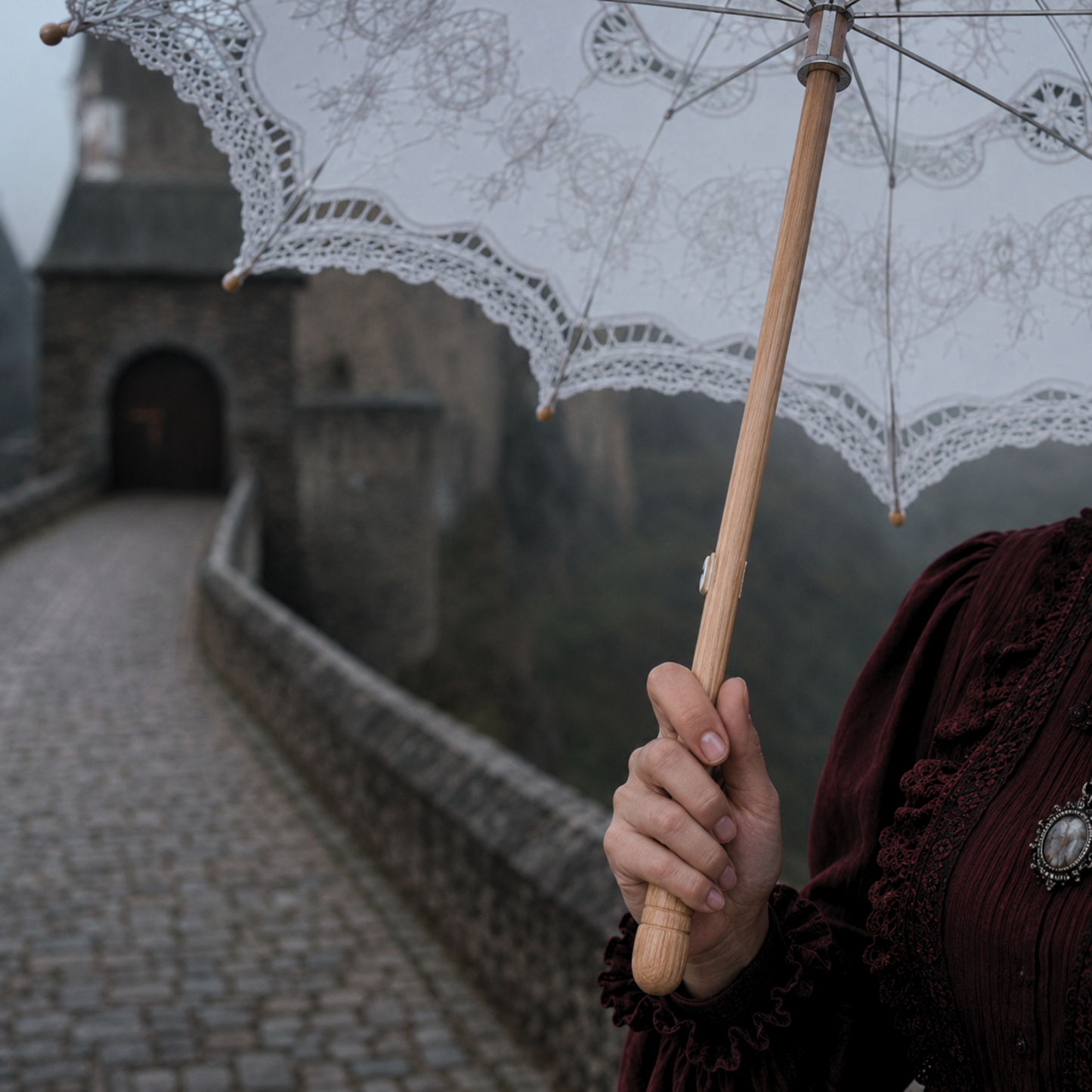 Victorian Lace Parasol | Renaissance Garden & Bridal Sun Umbrella