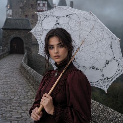 Victorian Lace Parasol | Renaissance Garden & Bridal Sun Umbrella