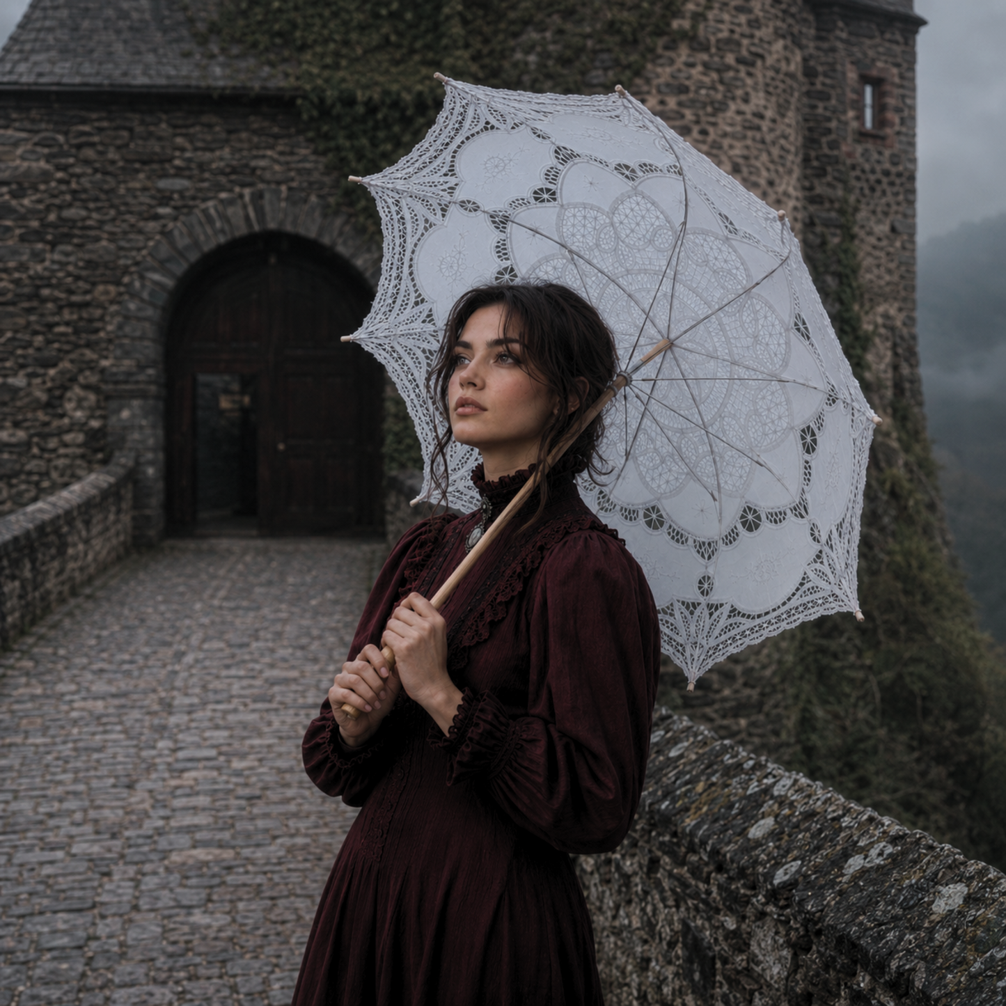 Victorian Lace Parasol | Renaissance Garden & Bridal Sun Umbrella