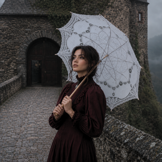 Victorian Lace Parasol | Renaissance Garden & Bridal Sun Umbrella