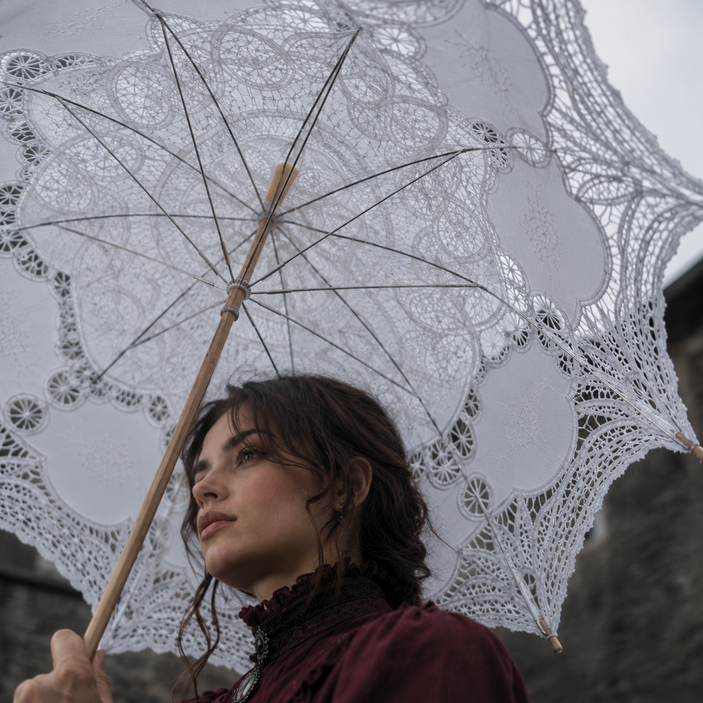 Victorian Lace Parasol | Renaissance Garden & Bridal Sun Umbrella