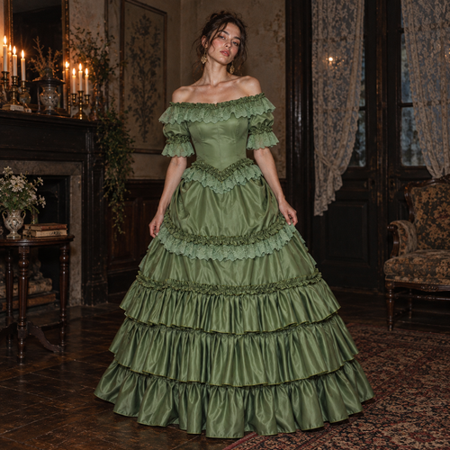 Katherine-Pierce The Vampire Diaries 1864 Green Gown