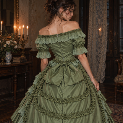 Katherine Pierce The Vampire Diaries 1864 Green Gown, Dress, TVD, Nina, Elena Gilbert