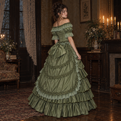 Katherine Pierce The Vampire Diaries 1864 Green Gown, Dress, TVD, Nina, Elena Gilbert