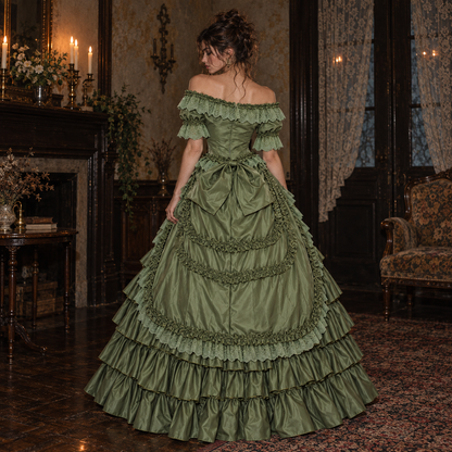 Katherine Pierce The Vampire Diaries 1864 Green Gown, Dress, TVD, Nina, Elena Gilbert