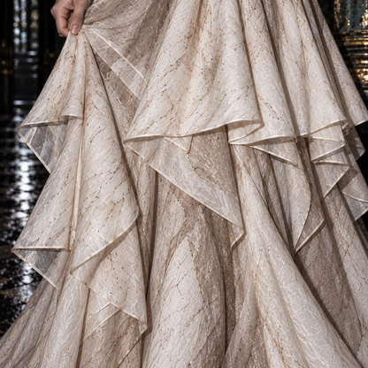 Women’s Cream Asymmetrical Layered Maxi Dress | Handkerchief Hem