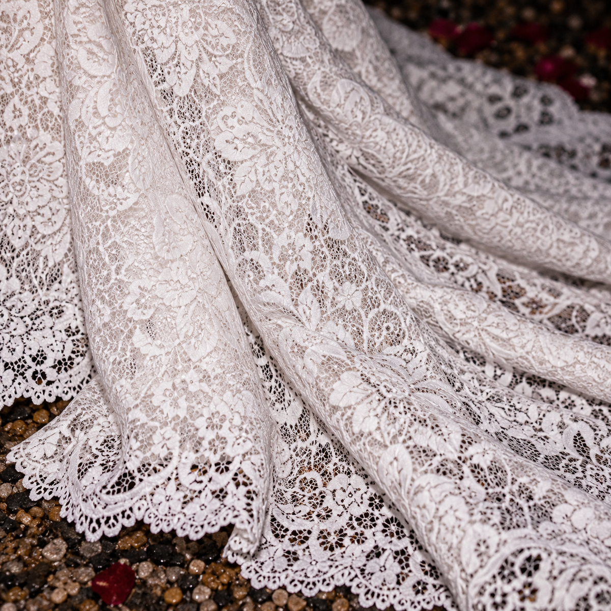 Women’s Ivory One-Shoulder Lace Wedding Dress | Long Sleeve & Train