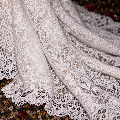 Women’s Ivory One-Shoulder Lace Wedding Dress | Long Sleeve & Train