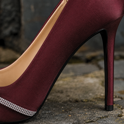 Luxury Rhinestone Bow Pointed Toe Women's Stiletto High Heels