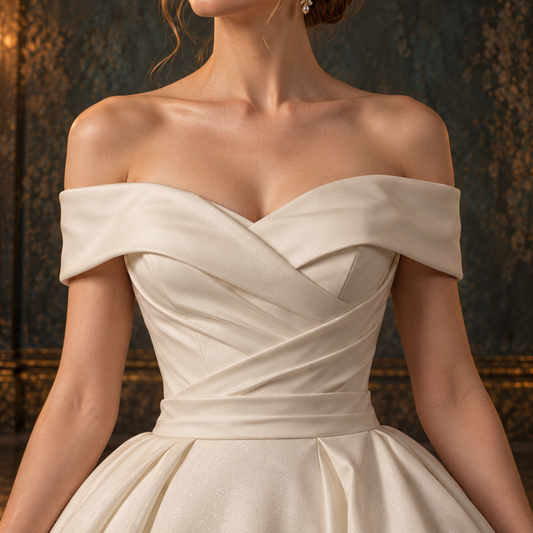 white off shoulder wedding dress, satin ball gown wedding dress, off shoulder satin bridal gown, white satin wedding gown, ruffle ball gown wedding dress, cascading ruffle wedding dress, corset back wedding dress, lace up bridal gown, wedding dress with train, full skirt satin wedding dress, princess ball gown wedding dress, romantic satin bridal gown, structured satin wedding dress, white bridal ball gown