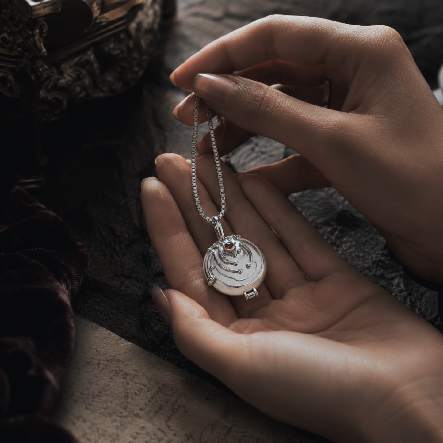Elena Gilbert Vervain Necklace | The Vampire Diaries Sterling Silver Locket Replica
