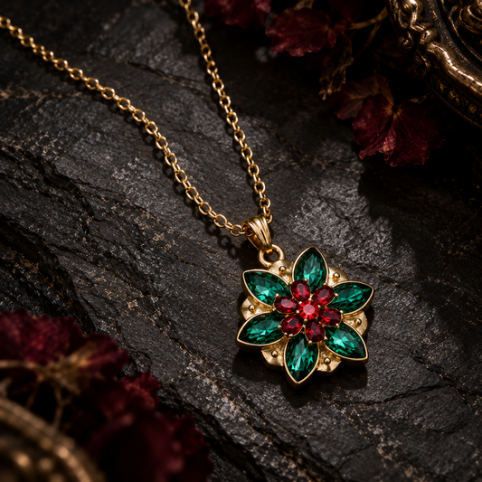 Anastasia necklace, Together in Paris necklace, Anastasia flower necklace, Anastasia 1997 jewelry, Anya Romanov necklace, Once Upon a December jewelry, Anastasia music box necklace, princess Anastasia jewelry, green crystal flower necklace, red and green pendant, animated movie jewelry, nostalgic 90s jewelry, fantasy princess necklace, gold floral pendant, vintage princess jewelry, Anastasia cosplay accessories, romantic movie jewelry, princess gift, emerald green rhinestone necklace, sentimental jewelry gi