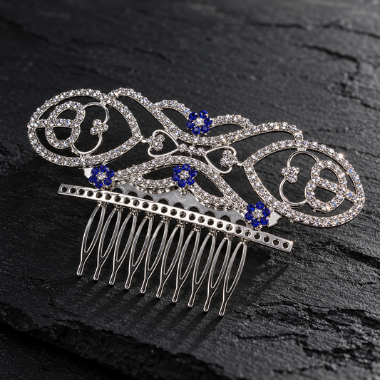 Bella Swan wedding hair comb, Twilight Breaking Dawn accessories, Bella Cullen bridal jewelry, Twilight wedding hairpiece, Bella Swan hair accessory, Edward Bella wedding, blue crystal bridal comb, Twilight cosplay jewelry, something blue wedding hair comb, vintage silver bridal comb, vampire wedding accessories, Twilight fan gift, Cullen wedding hairstyle, sapphire blue hair comb, gothic romantic bridal jewelry, Breaking Dawn wedding replica, floral rhinestone hairpiece, Bella Swan wedding look, fantasy we