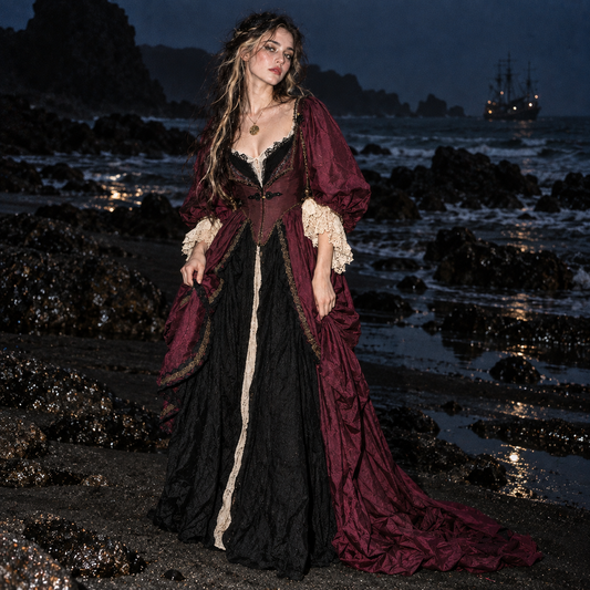 Elizabeth Swann dress, Elizabeth Swann costume, Elizabeth Swann purple dress, Elizabeth Swann pirate costume, Pirates of the Caribbean costume, Pirates of the Caribbean dress, Black Pearl dress, Black Pearl costume, Elizabeth Swann Black Pearl dress, Elizabeth Swann cosplay, Keira Knightley costume, Curse of the Black Pearl costume, Pirates cosplay women, pirate dress women, women’s pirate costume, purple pirate dress, plum pirate dress, Renaissance pirate dress, Elizabeth Swann gown, Pirates of the Caribbe