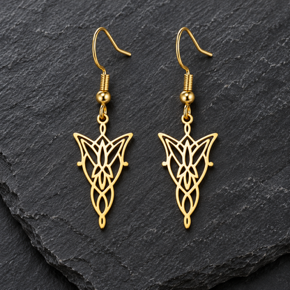 Arwen Evenstar earrings, Lord of the Rings earrings, Arwen jewelry, sterling silver LOTR jewelry, Elvish earrings, Evenstar jewelry, Arwen Undomiel earrings, Middle Earth jewelry, Rivendell jewelry, Lord of the Rings gift, LOTR women jewelry, Elven drop earrings, Aragorn Arwen gift, fantasy sterling silver earrings, Tolkien inspired jewelry, Evenstar earrings women, romantic fandom jewelry, Elvish bridal jewelry