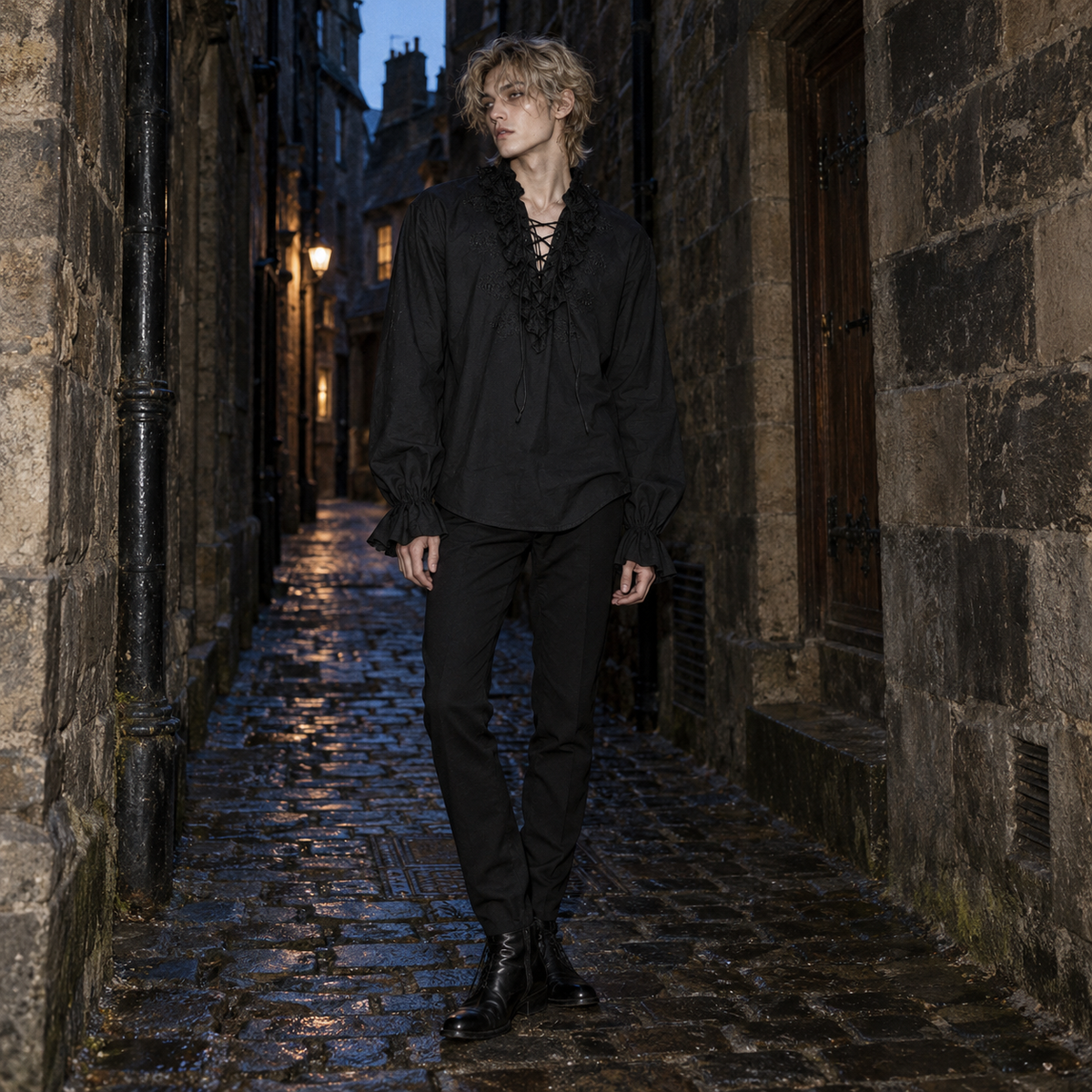 men's gothic shirt, Punk Rave shirt, Victorian ruffle shirt, black vampire shirt, men's gothic clothing, gothic embroidered shirt, Victorian men's fashion, gothic pirate shirt, black lace up shirt, men's romantic goth clothing, gothic poet shirt, vampire fashion men, men's lantern sleeve shirt, gothic formalwear, black cotton ruffle shirt, gothic aristocrat outfit, alternative men's clothing, Victorian inspired blouse men, ruffled cuff shirt, gothic rock fashion, men's lace collar shirt, dark romantic mensw