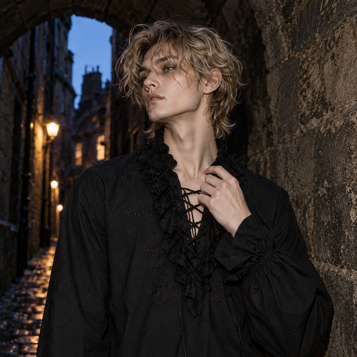 men's gothic shirt, Punk Rave shirt, Victorian ruffle shirt, black vampire shirt, men's gothic clothing, gothic embroidered shirt, Victorian men's fashion, gothic pirate shirt, black lace up shirt, men's romantic goth clothing, gothic poet shirt, vampire fashion men, men's lantern sleeve shirt, gothic formalwear, black cotton ruffle shirt, gothic aristocrat outfit, alternative men's clothing, Victorian inspired blouse men, ruffled cuff shirt, gothic rock fashion, men's lace collar shirt, dark romantic mensw