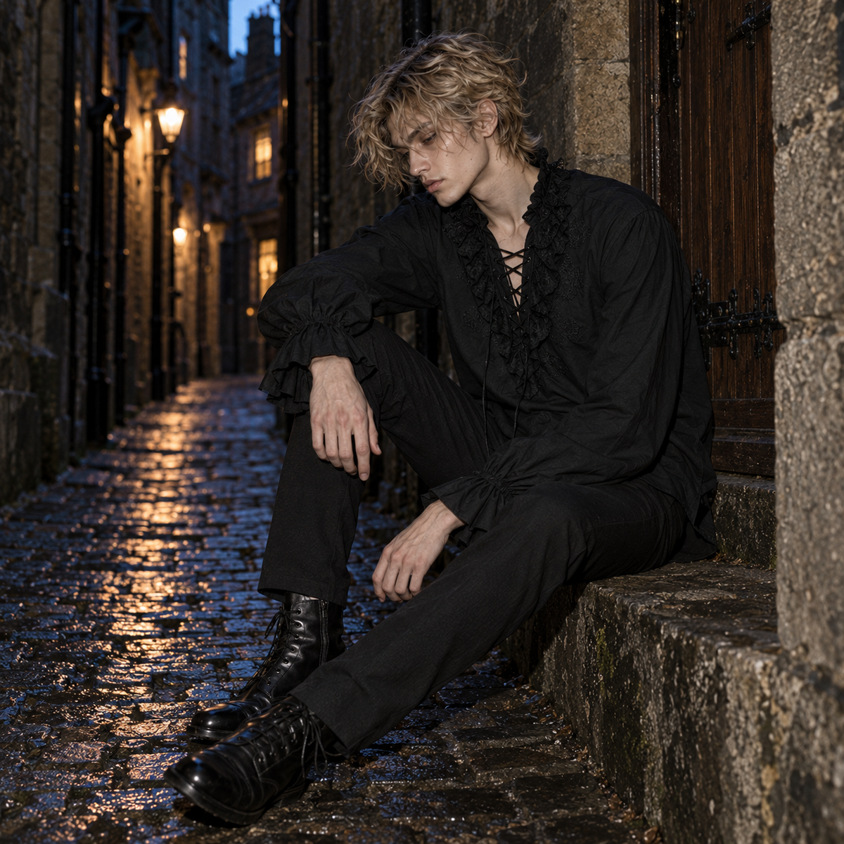 men's gothic shirt, Punk Rave shirt, Victorian ruffle shirt, black vampire shirt, men's gothic clothing, gothic embroidered shirt, Victorian men's fashion, gothic pirate shirt, black lace up shirt, men's romantic goth clothing, gothic poet shirt, vampire fashion men, men's lantern sleeve shirt, gothic formalwear, black cotton ruffle shirt, gothic aristocrat outfit, alternative men's clothing, Victorian inspired blouse men, ruffled cuff shirt, gothic rock fashion, men's lace collar shirt, dark romantic mensw