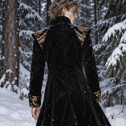 men’s Gothic Victorian tailcoat, men’s Gothic tailcoat, Victorian tailcoat men, Gothic Victorian coat, men’s steampunk tailcoat, steampunk coat men, Victorian coat men, Gothic coat men, men’s brocade tailcoat, gold brocade coat men, Gothic long coat men, Victorian frock coat, steampunk jacket men, Gothic jacket men, vampire coat men, aristocrat costume men, Victorian costume men, Gothic formal coat, Renaissance coat men, fantasy coat men, masquerade coat men, men’s Gothic clothing