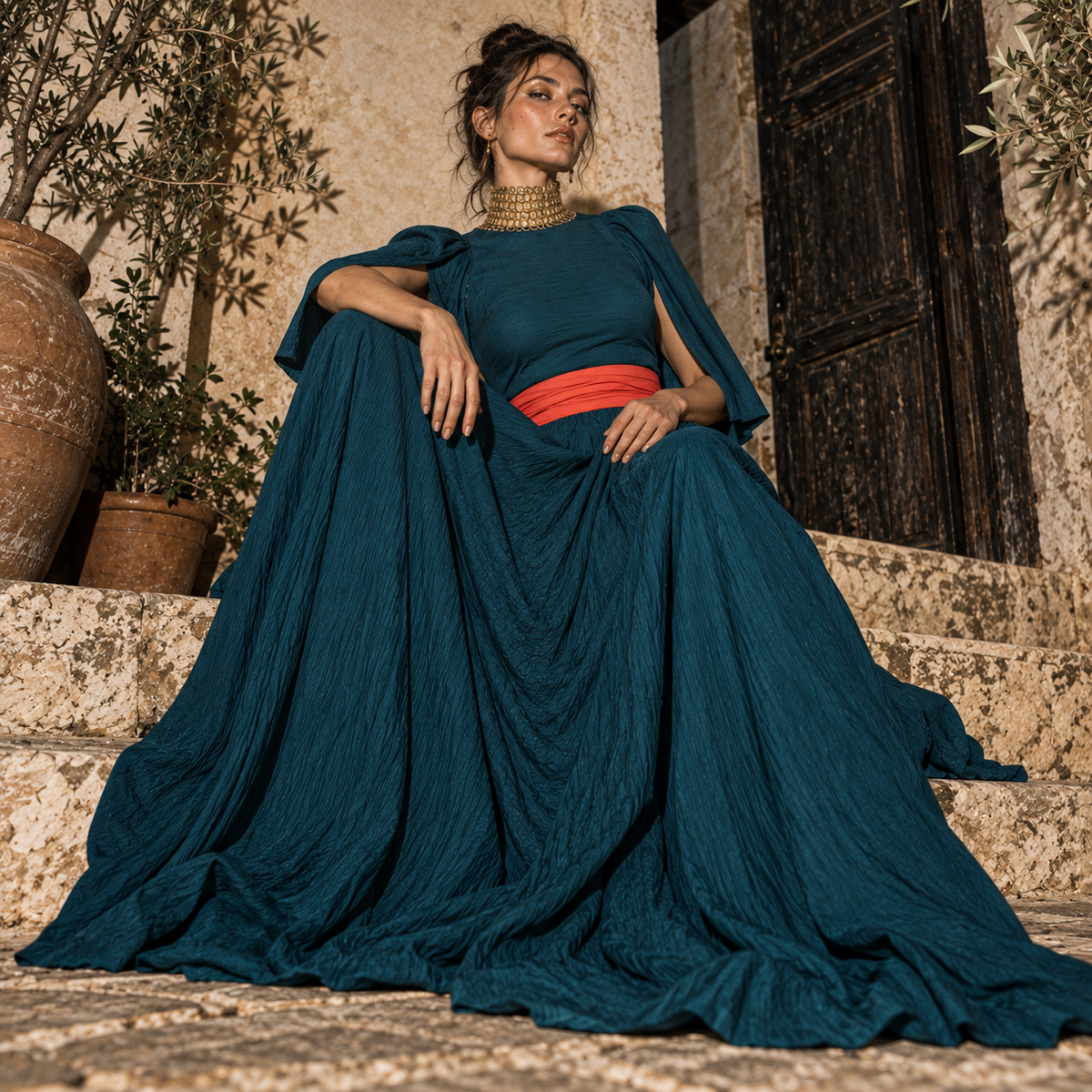Penelope The Odyssey, The Odyssey 2026, Penelope costume, Penelope cosplay, Queen of Ithaca, Greek mythology costume, teal medieval gown, teal cape sleeve dress, movie character outfit, Anne Hathaway Penelope, Odyssey Halloween costume, ancient queen costume, mythology Halloween outfit, burgundy belt dress, teal cosplay gown, Greek queen dress, film inspired costume, Penelope green dress, Penelope blue dress, Ithaca queen costume
