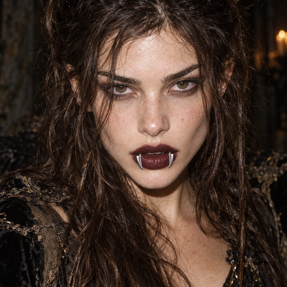 vampire fang lip ring, non piercing lip ring, fake snake bites, gothic lip cuff, fake lip piercing, vampire lip jewelry, black lip ring, silver lip ring, stainless steel lip cuff, gothic body jewelry, non piercing labret, snake bite lip jewelry, vampire accessories, Halloween lip jewelry, alternative fashion jewelry, punk lip cuff, fake fang piercing, gothic makeup accessory