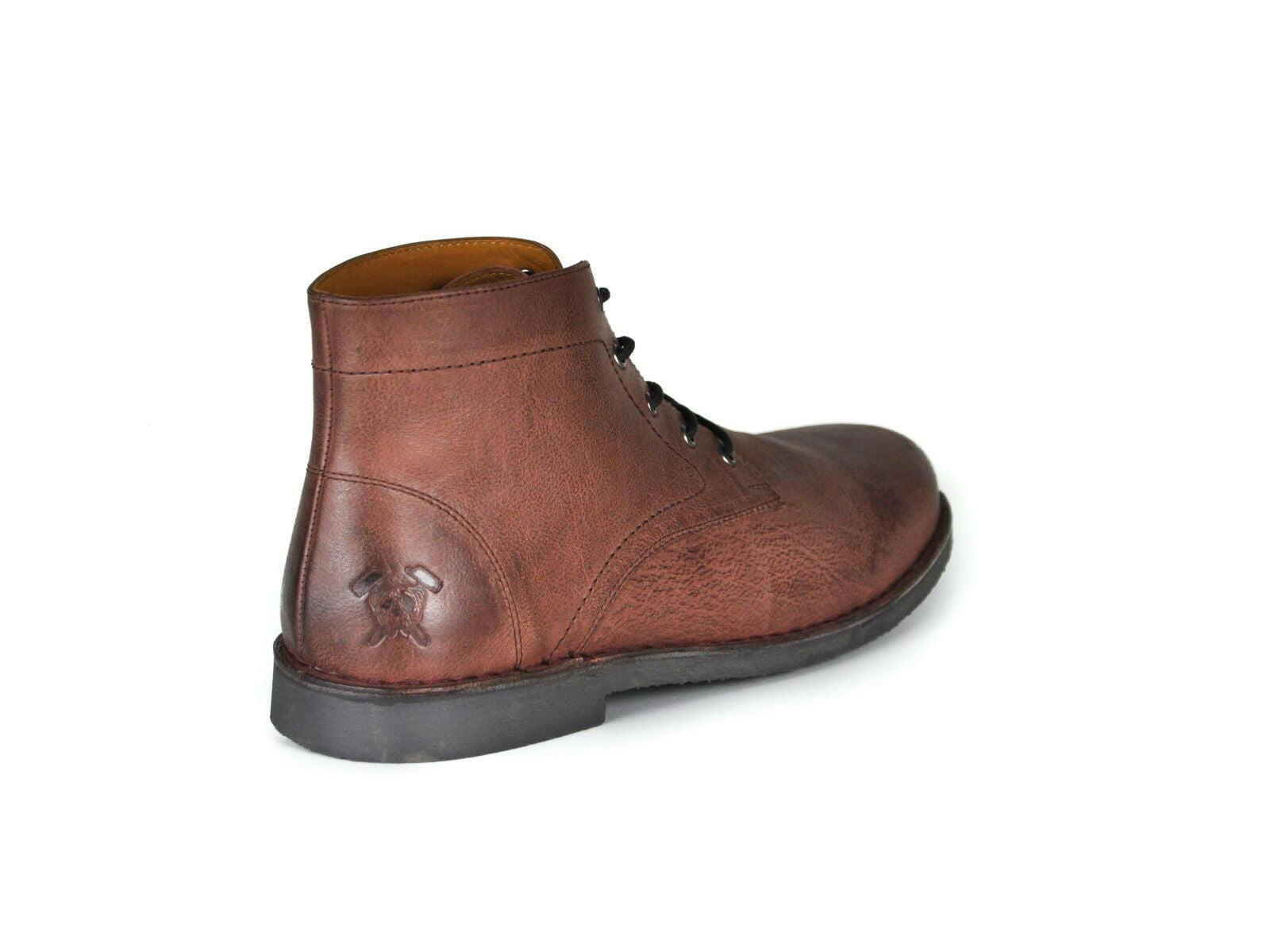 Men's Burnished Suede & Oxblood Leather Boots - Lovez Aqua© - 