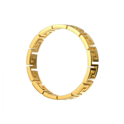 Men's Stainless Steel Greek Cut Out Ring - Lovez Aqua© - 