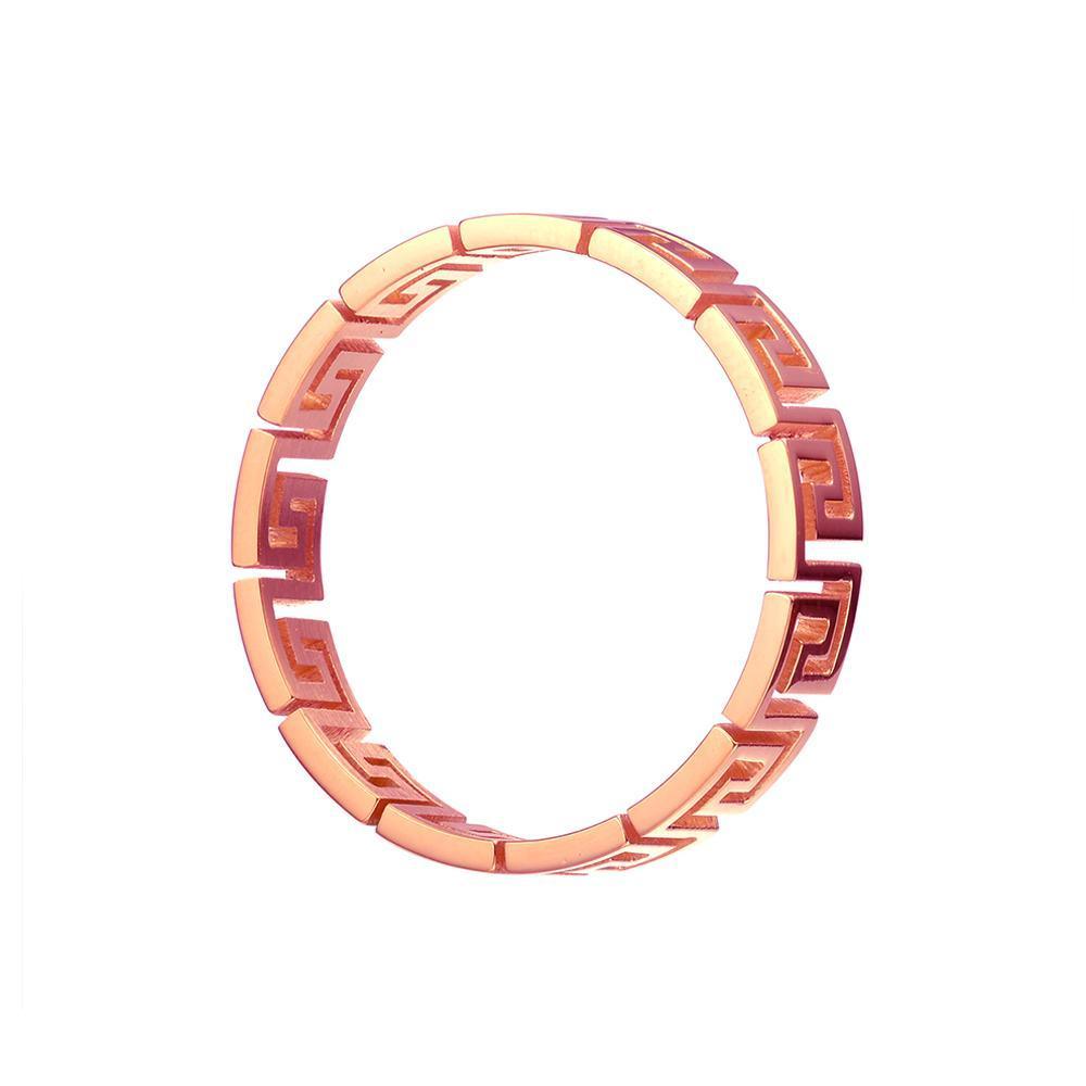 Men's Stainless Steel Greek Cut Out Ring - Lovez Aqua© - 