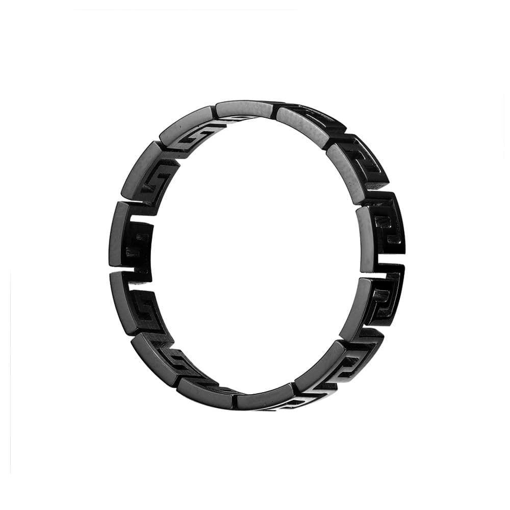 Men's Stainless Steel Greek Cut Out Ring - Lovez Aqua© - 