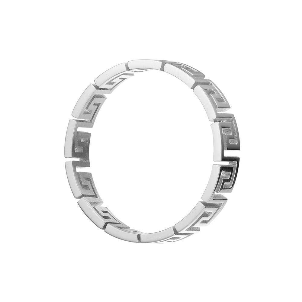Men's Stainless Steel Greek Cut Out Ring - Lovez Aqua© - 